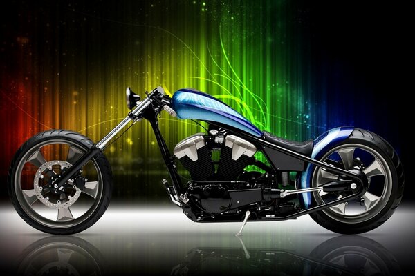 Moto cool sur fond lumineux