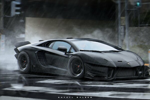 Lamborghini nera. khyzyl Salim