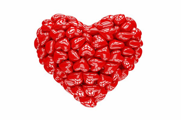 A big red heart from a mass of small hearts