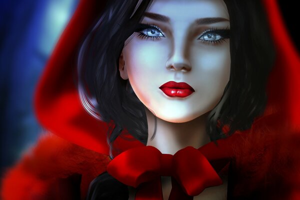 Portrait du petit Chaperon rouge art