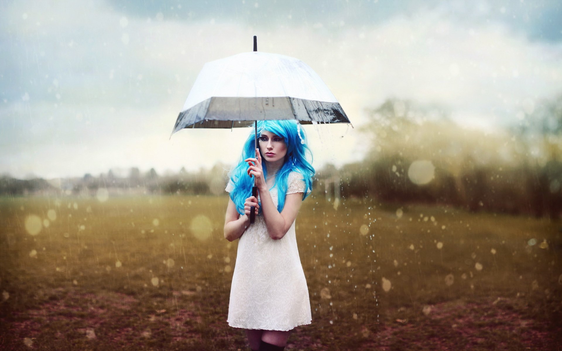 girl umbrella rain