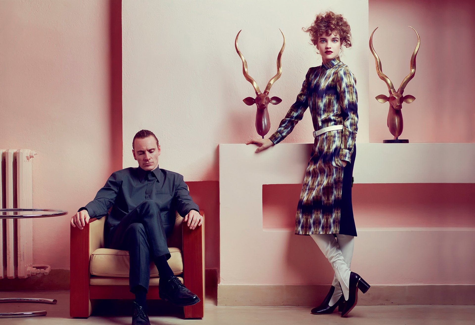 natalia vodianova michael fassbender interior vogue photoshoot