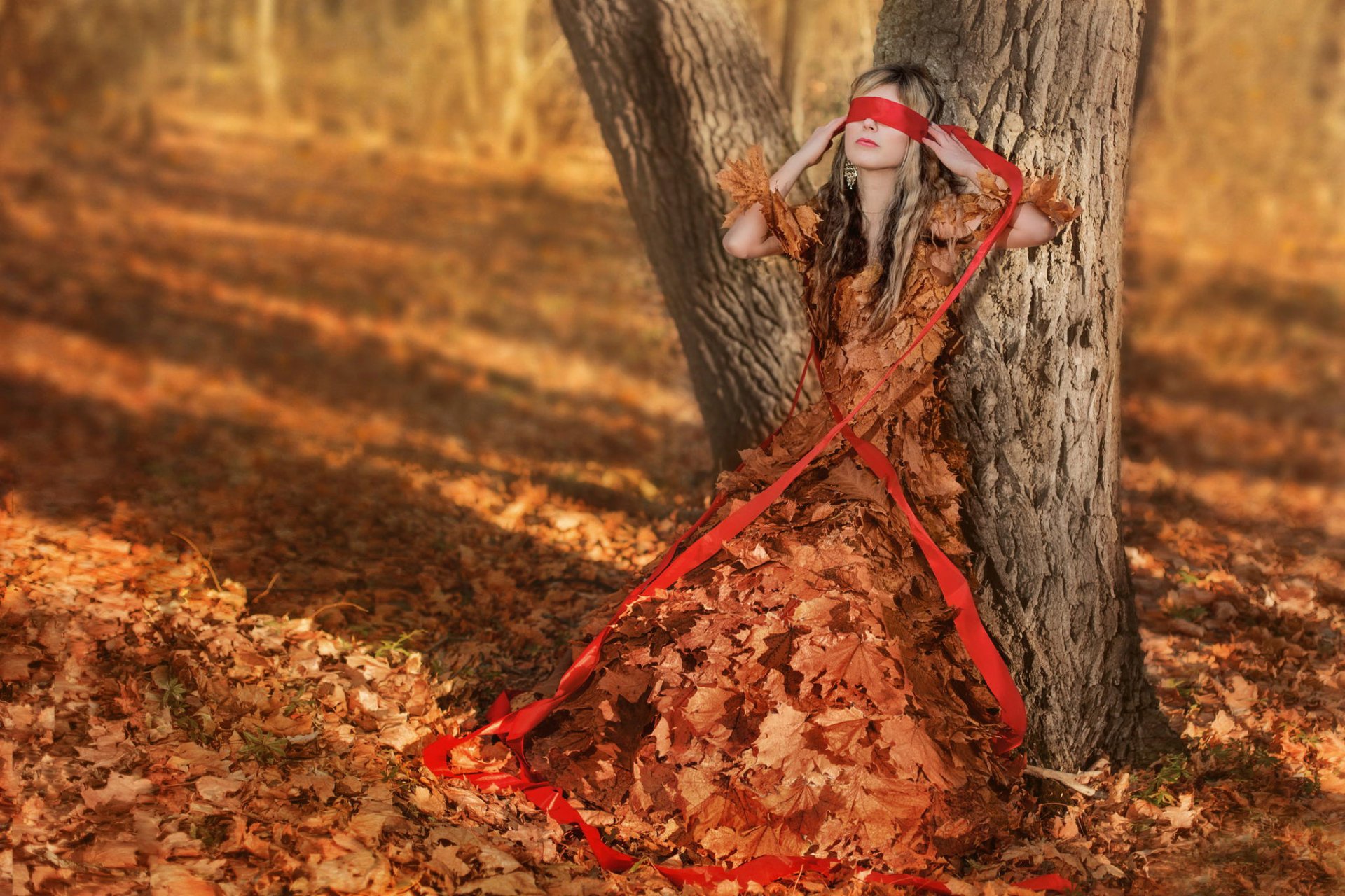 herbst mädchen mädchen blätter stirnband herbst