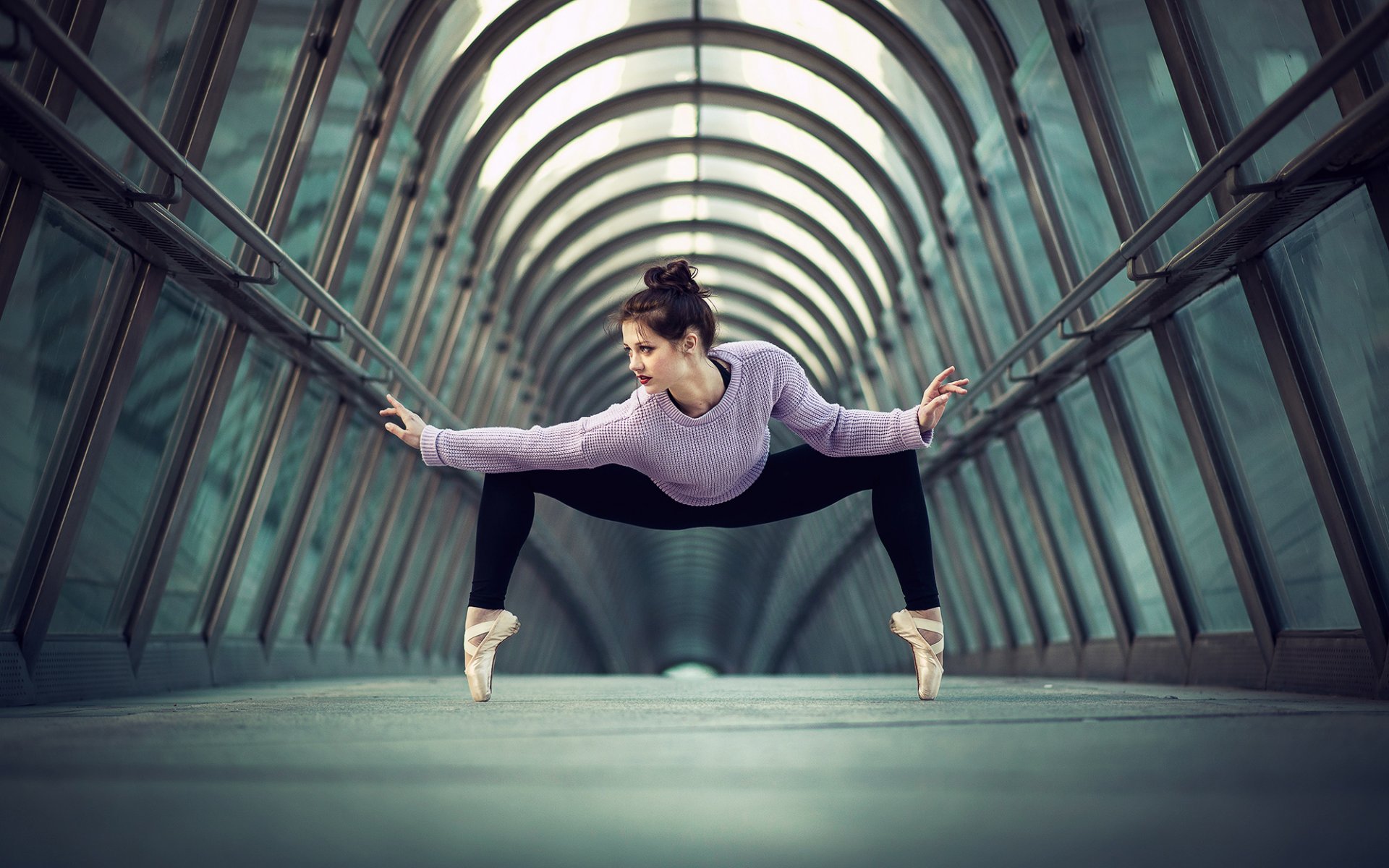 un danseur de ballet chaussures de pointe la position la grâce