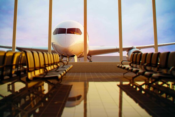 In attesa di un aereo nella sala d attesa