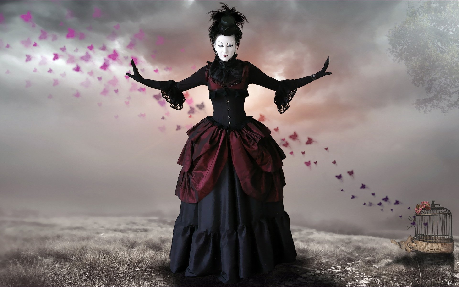 motyle drzewo photomanipulation gothic