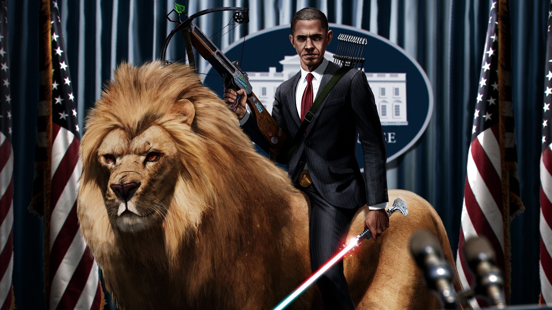 president obama lion lightsaber crossbow