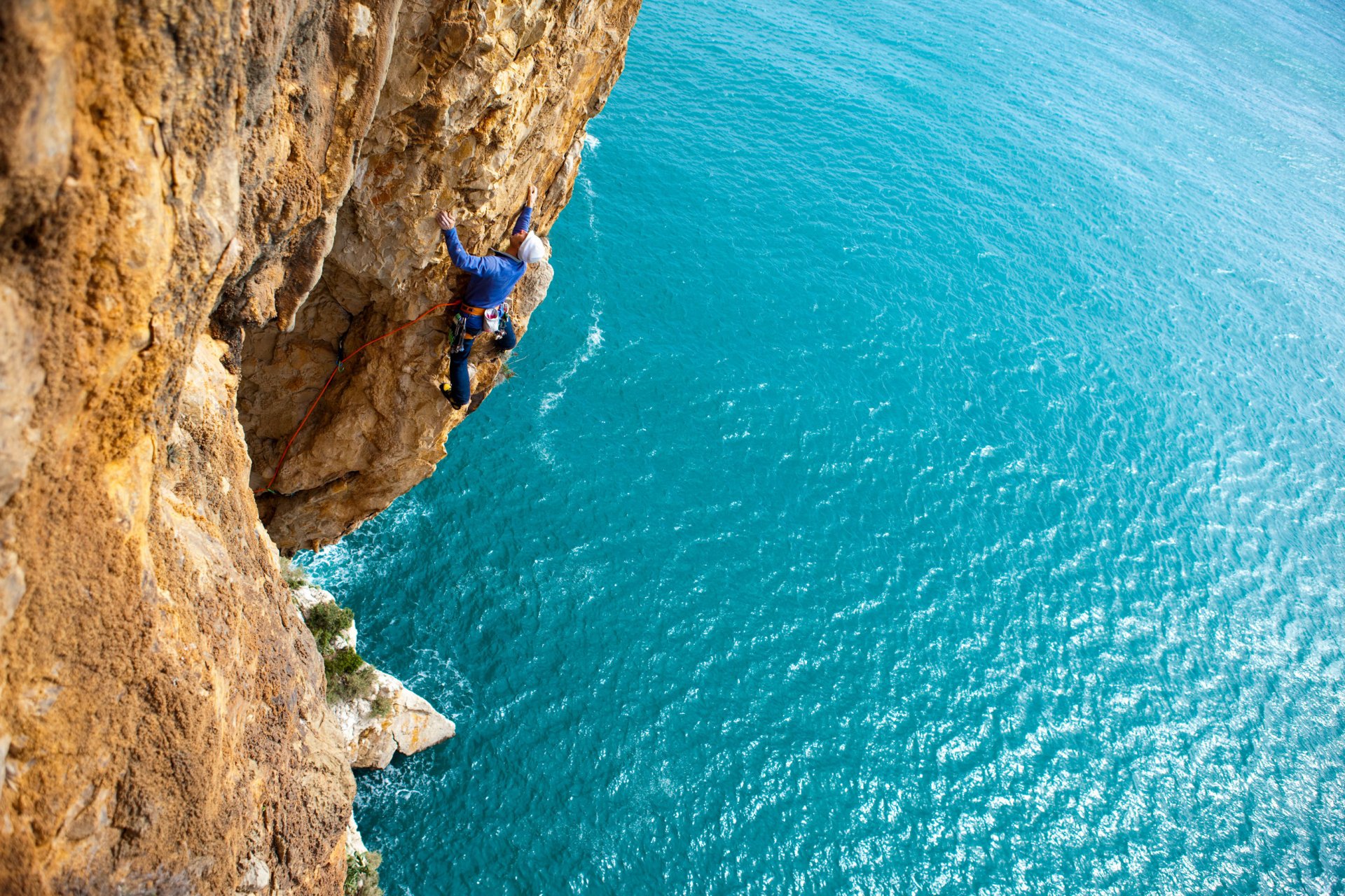 mar rocas roca escalador