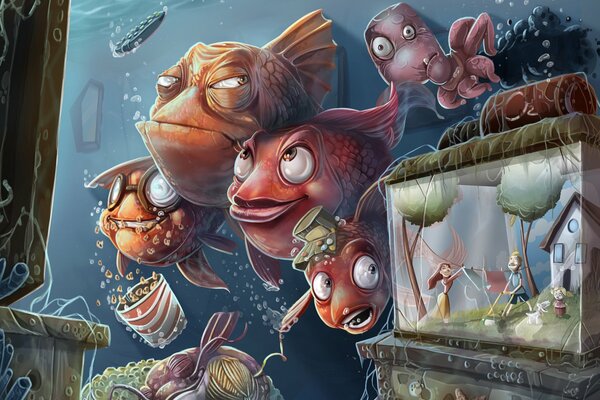 Les poissons de bande dessinée, de l aquarium