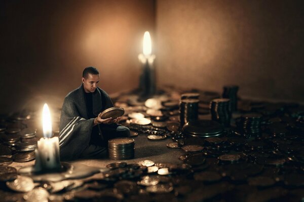 Overnight settlements in a bank with coins