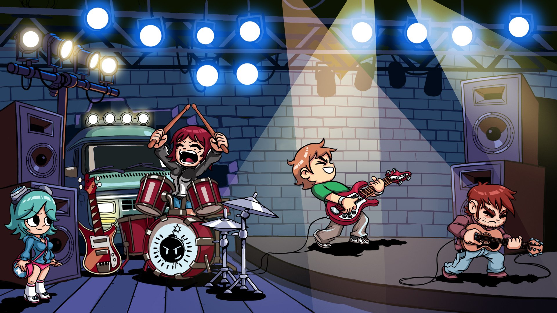 scott pilgrim banda guitarra batería bajo