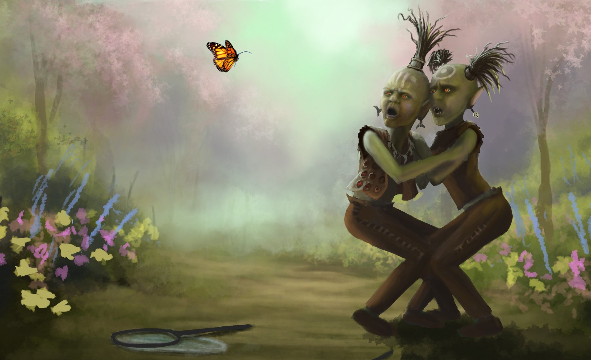 arte goblin foresta farfalla guadino paura