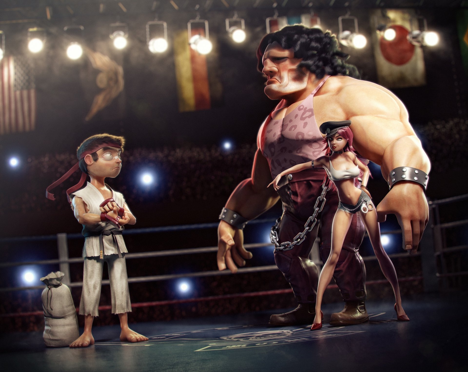 situaciones ring luchadores street fighter