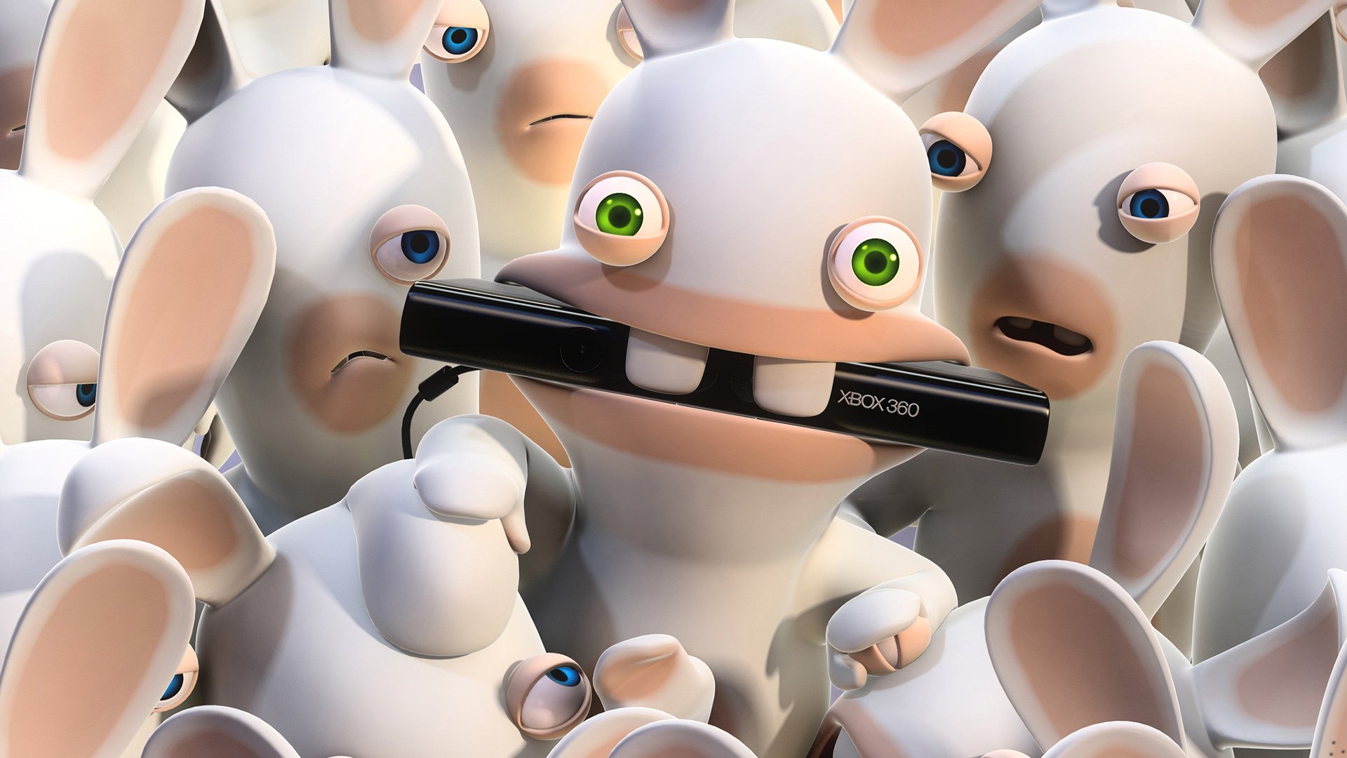 raving rabbids rabbits kinect eyes blue green