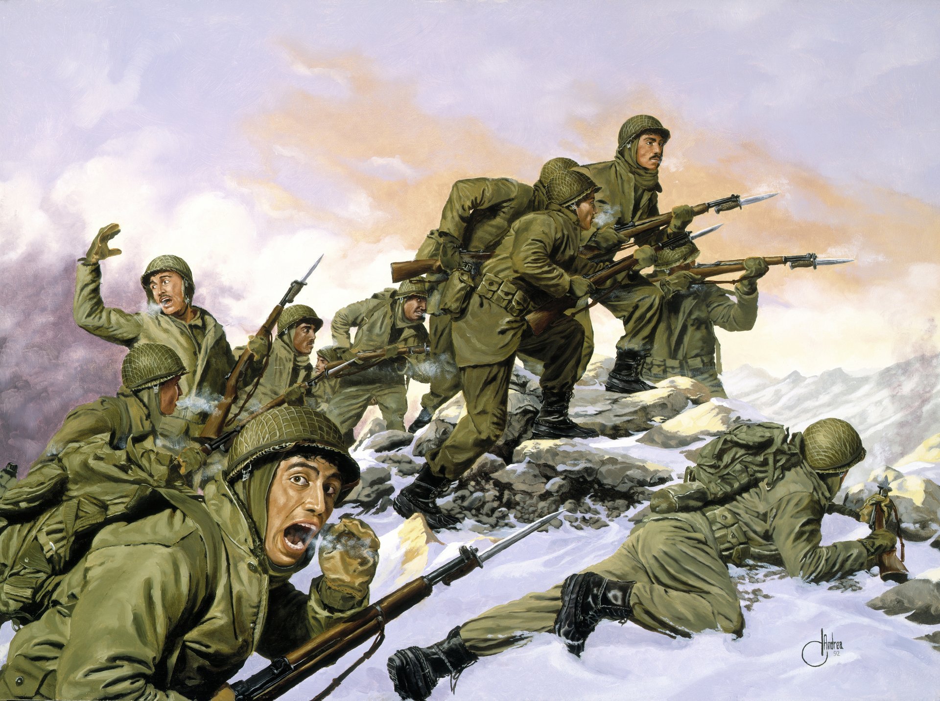 die borinqueneers von dominique d \ andrea südkorea-2. februar südkorea krieg amerikaner winter laufen