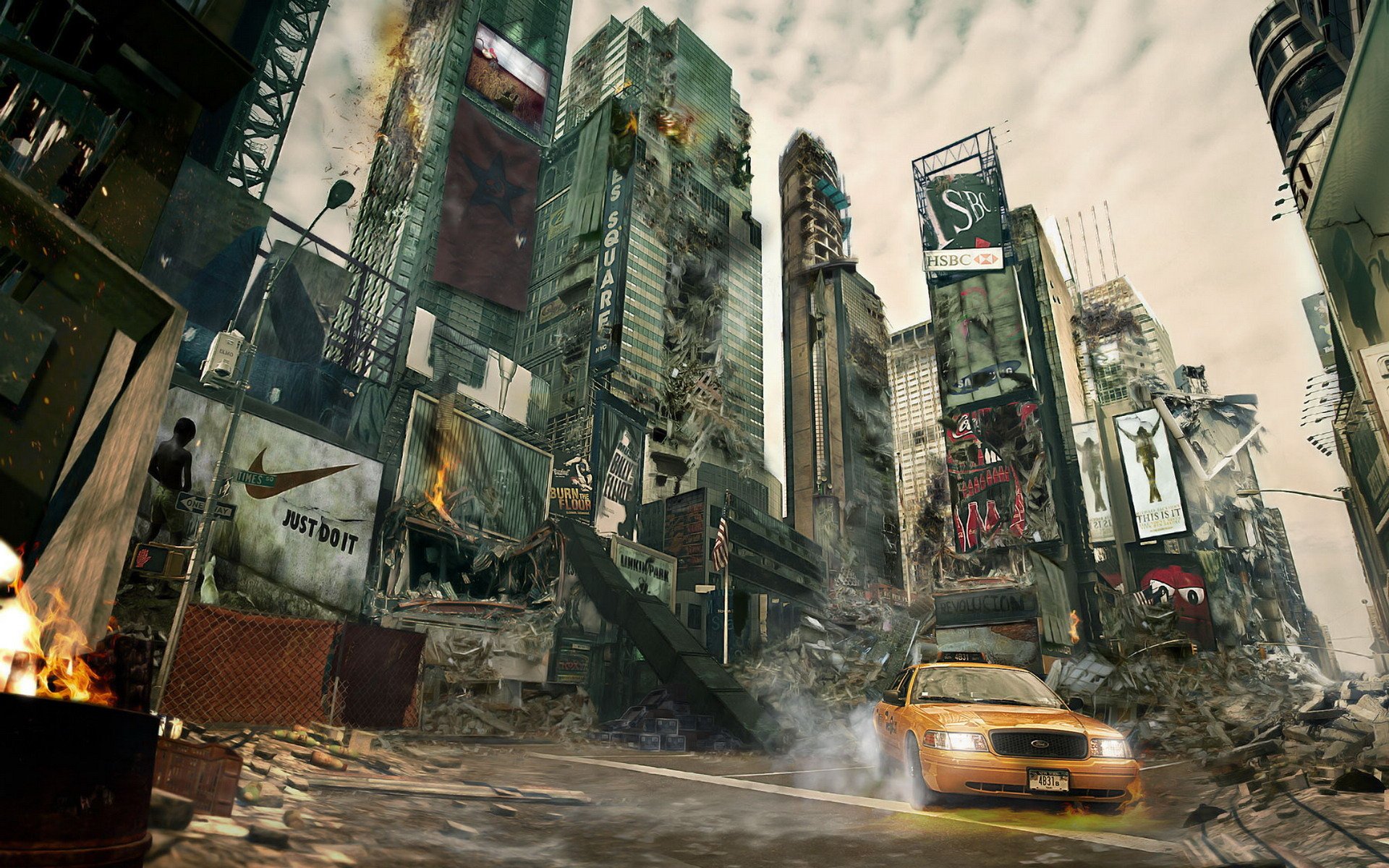 new york city taxi ruine apokalypse