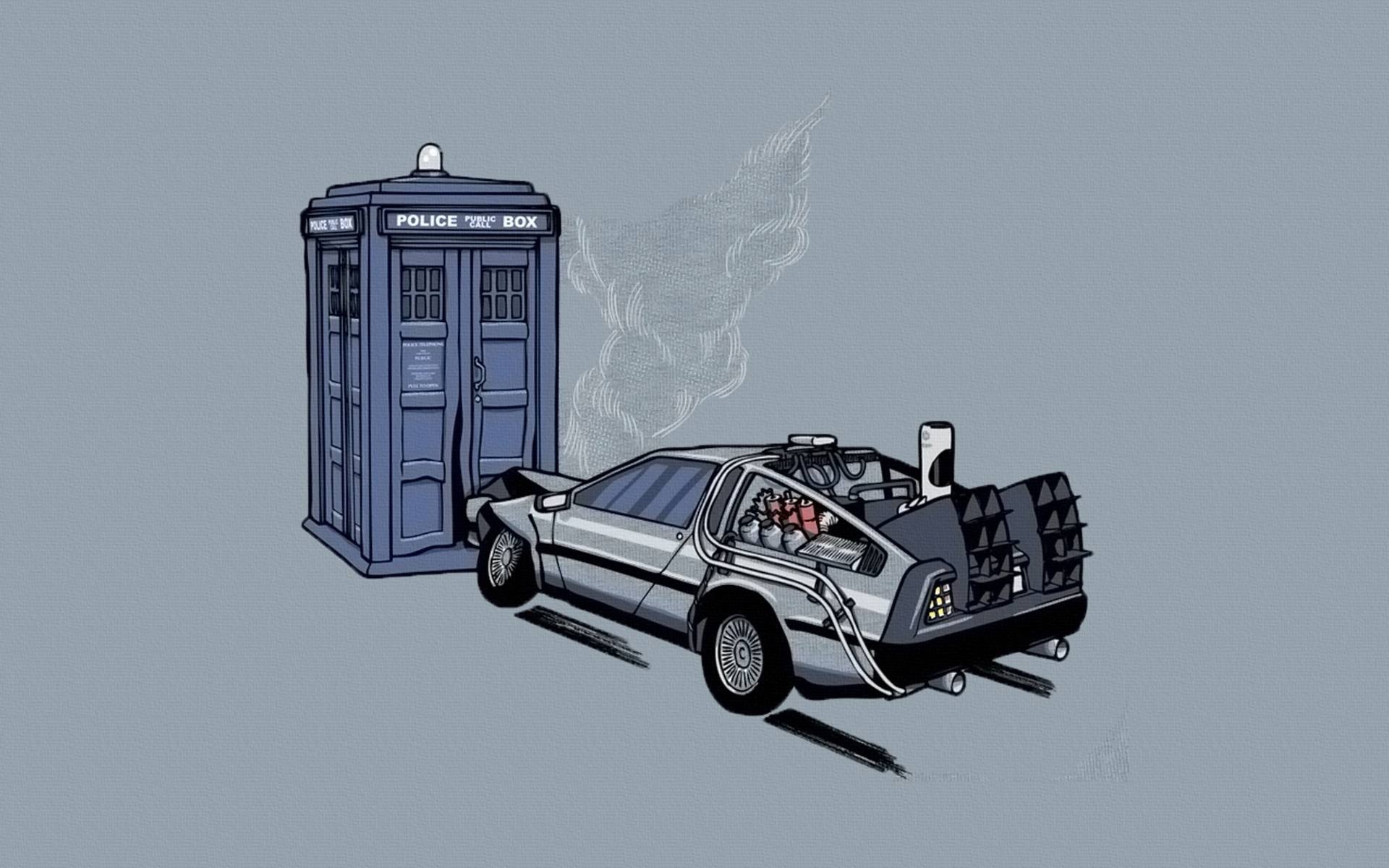 doctor who tardis polizia cabina ritorno al futuro auto delorean incidente macchina tempo