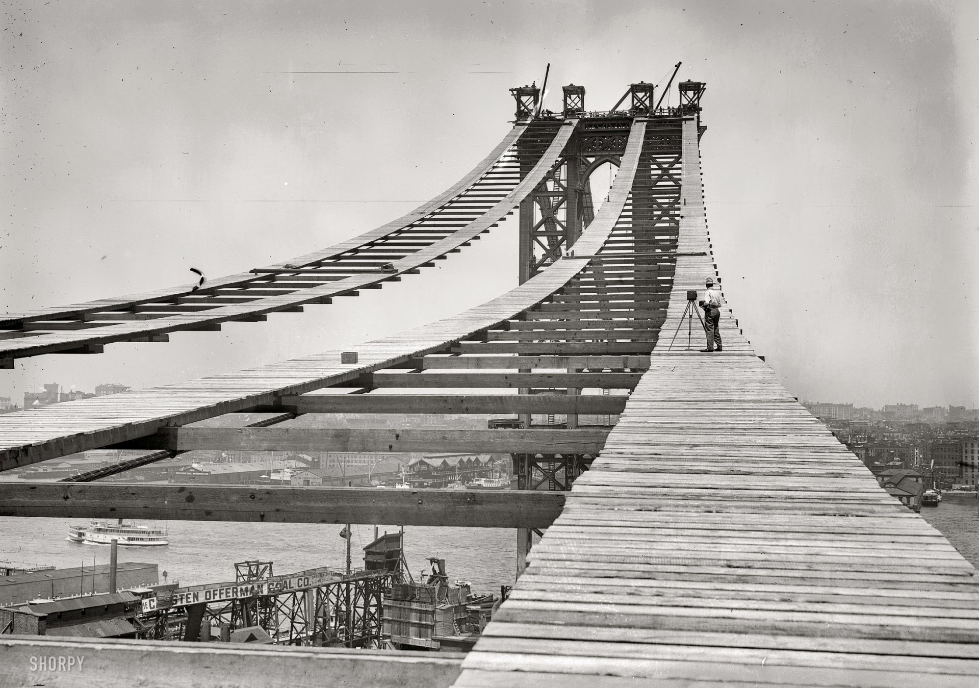 retro foto s/w brücke bau geschichte