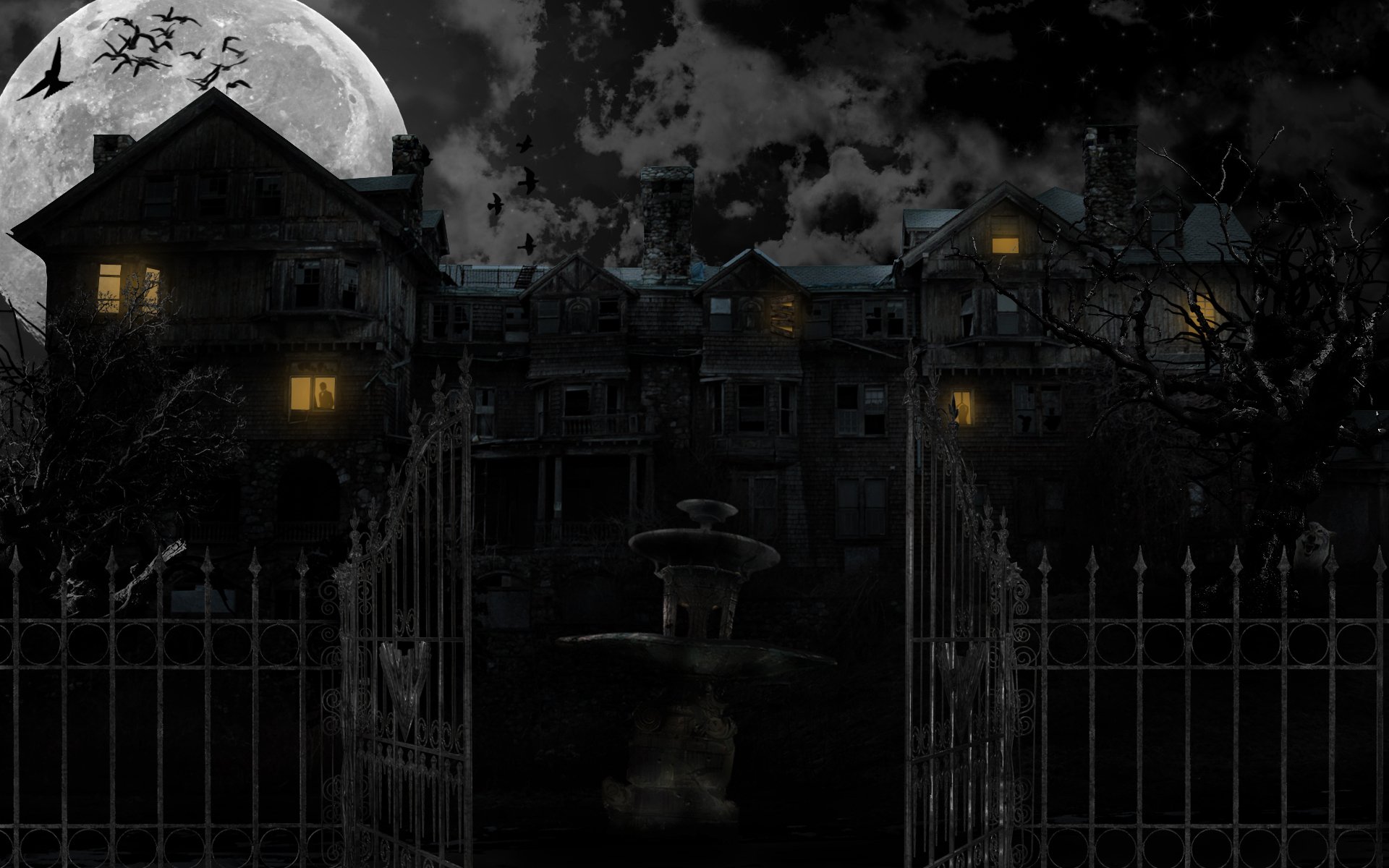 house horror fear moon night