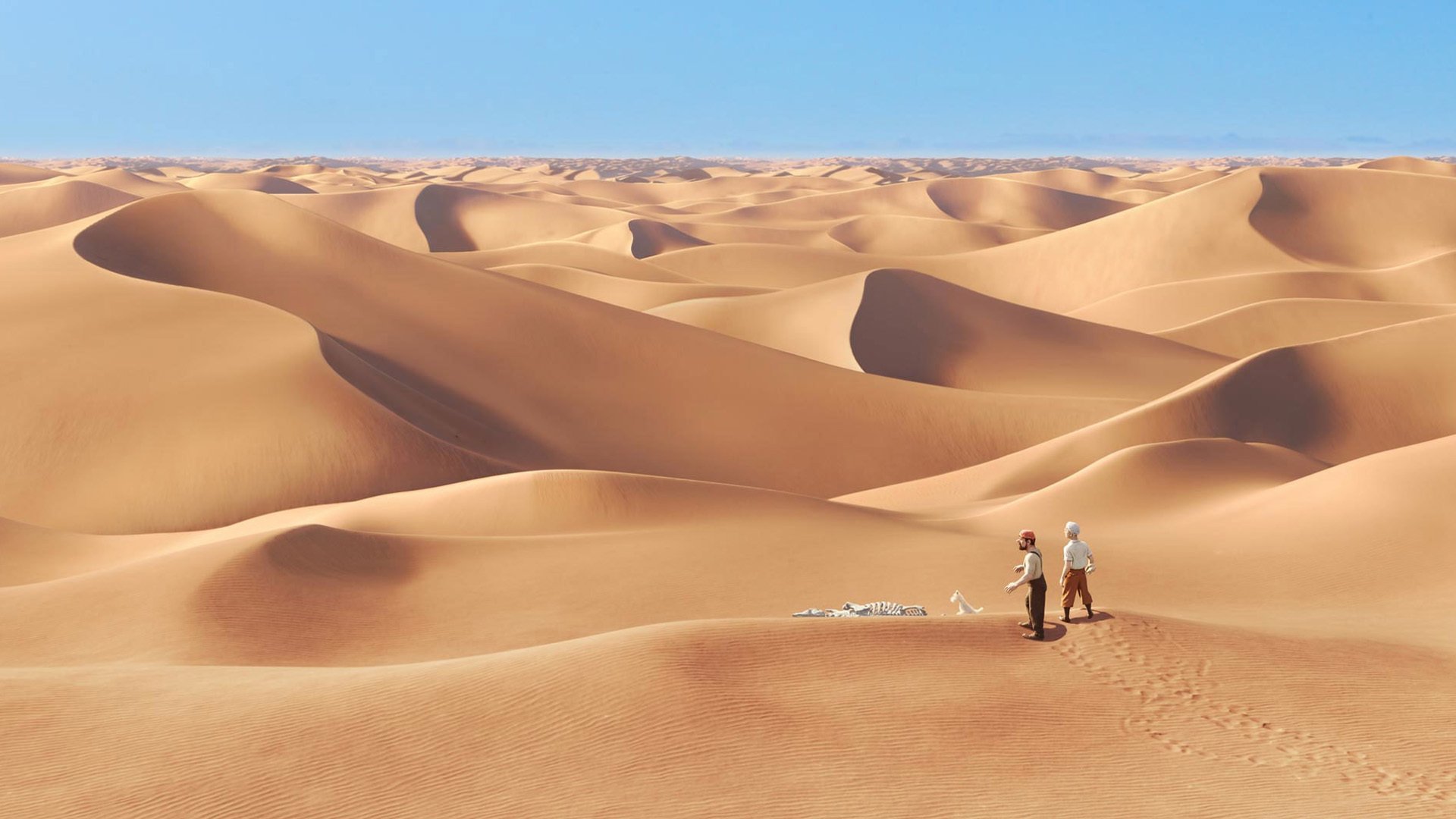 desierto gente perdido huesos arena tintín película dibujos animados