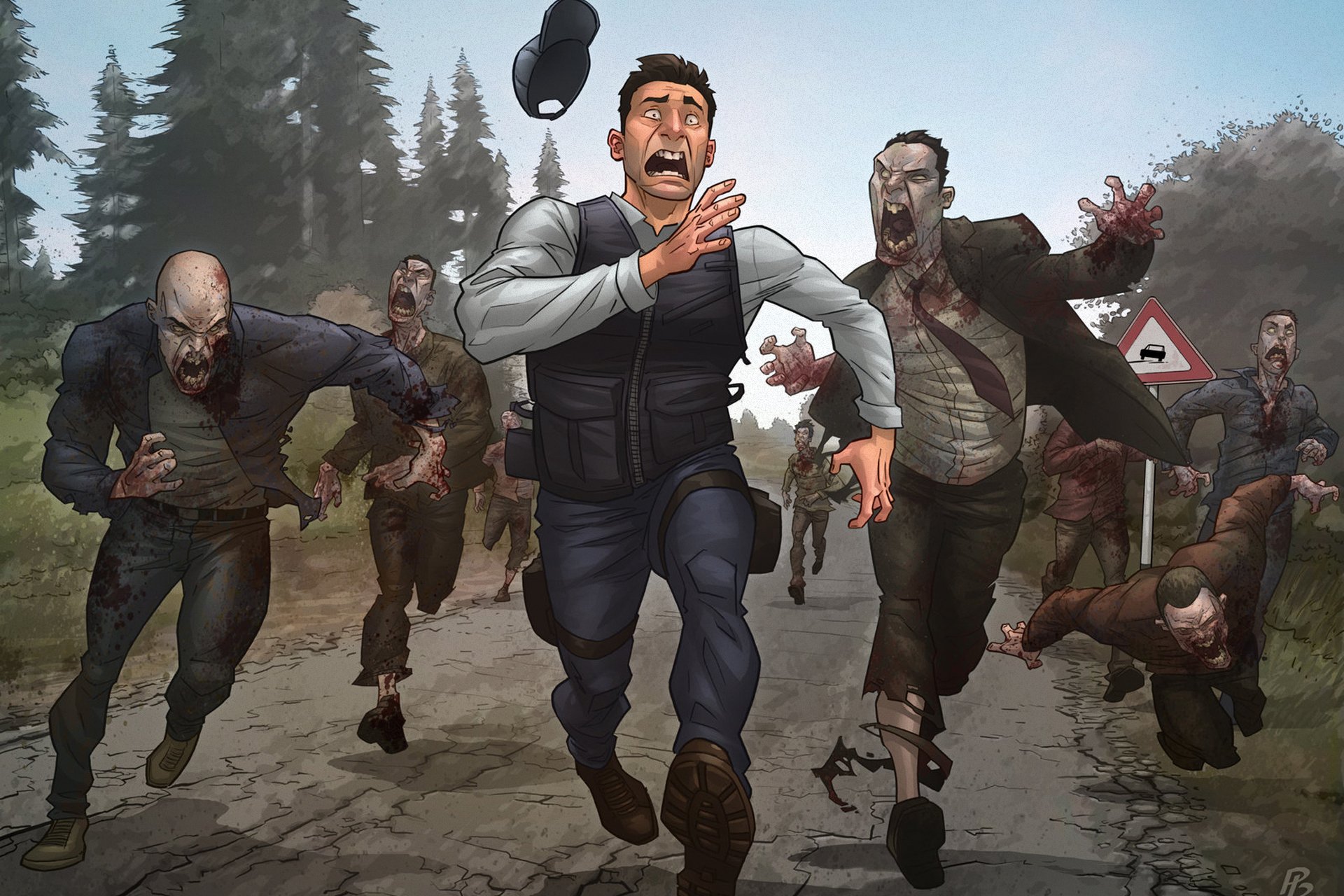 dayz zombie strada foresta segno patrick brown