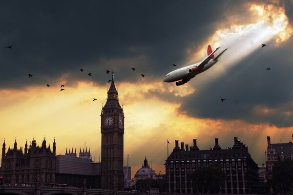 Plane crash in central London