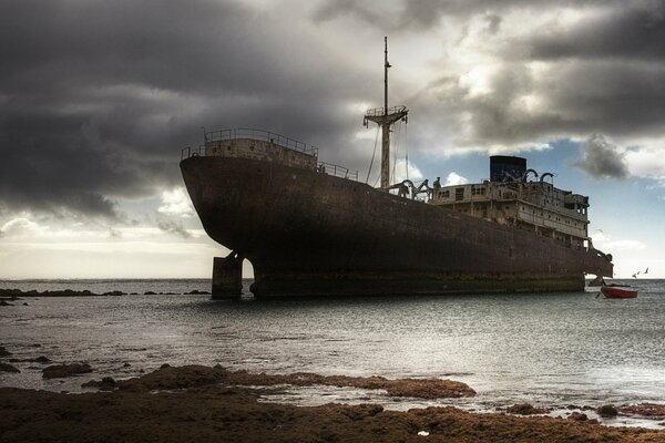 Shipwreck in the ocean