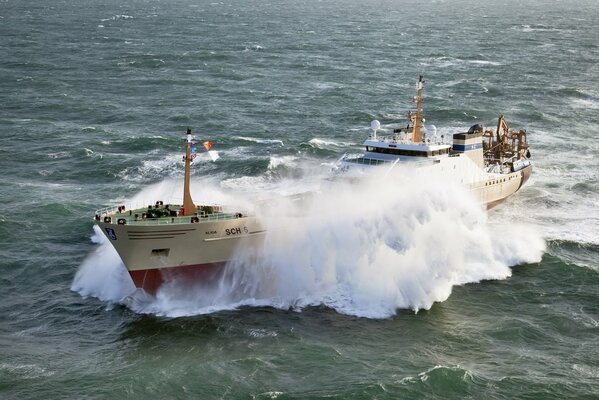 Spray during a storm