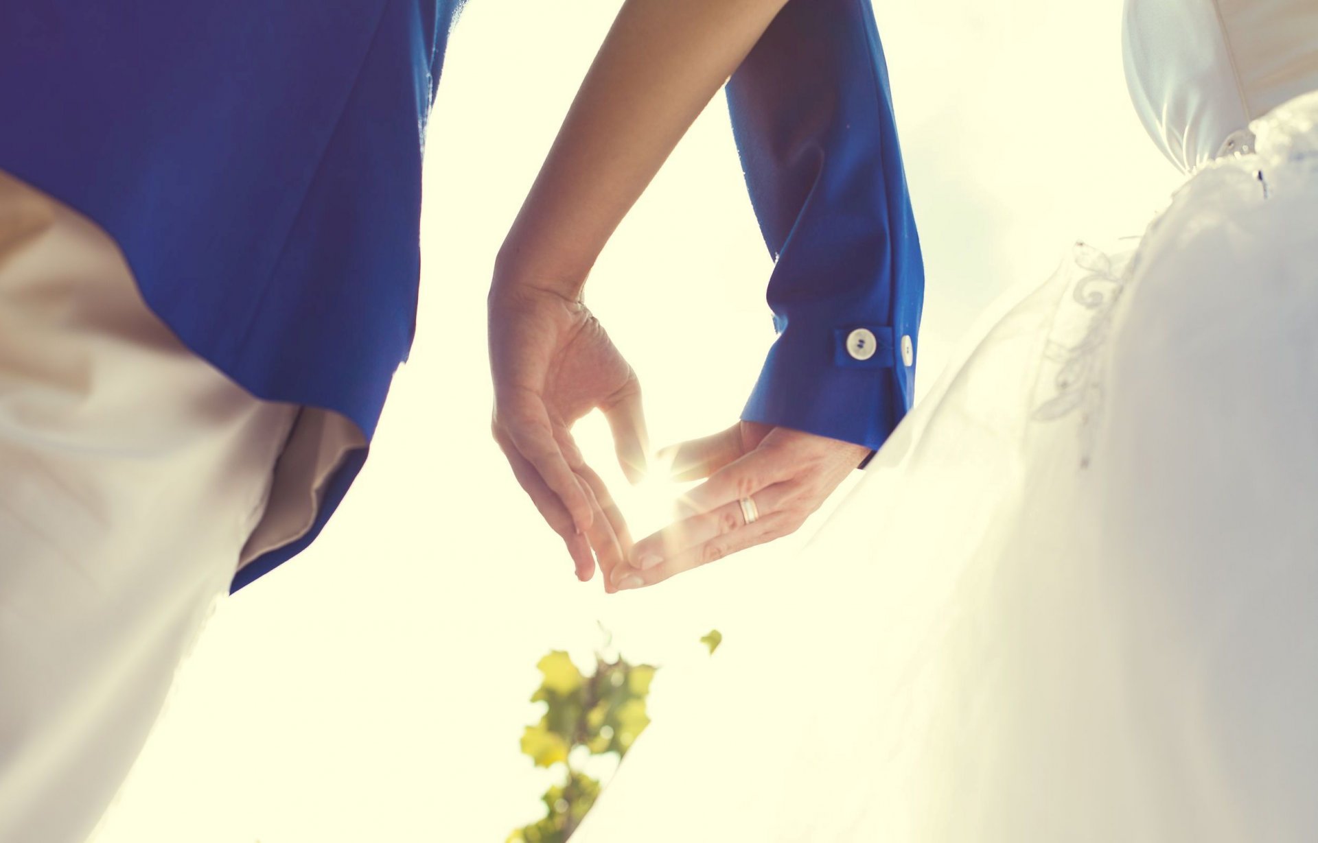 moods wedding woman man couple husband wife wedding dress suit love romance ring heart heart hands happiness joy fun sun wedding day day foliage leaves leaves tree blur bo