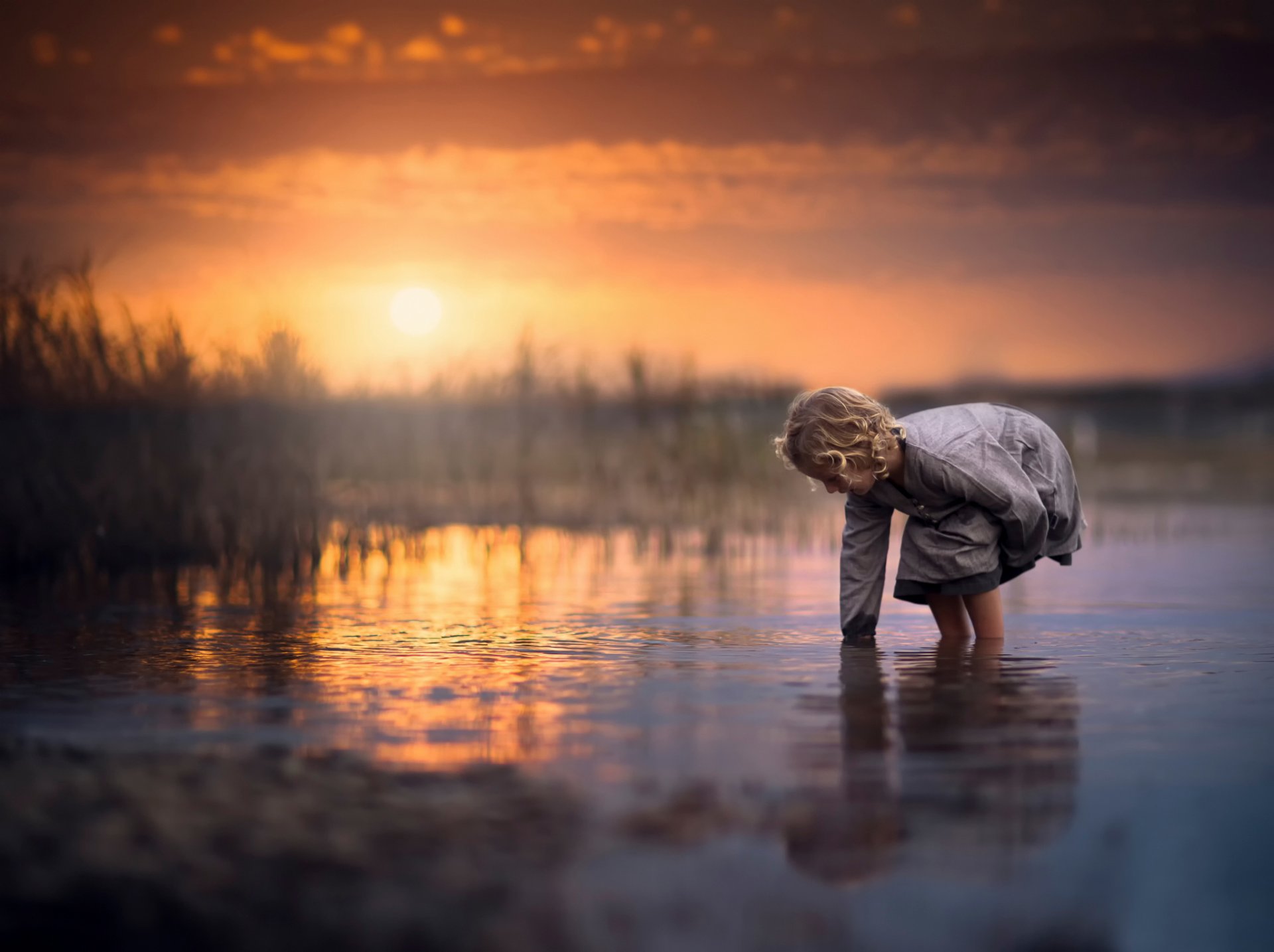 la fille de l eau reflet soleil