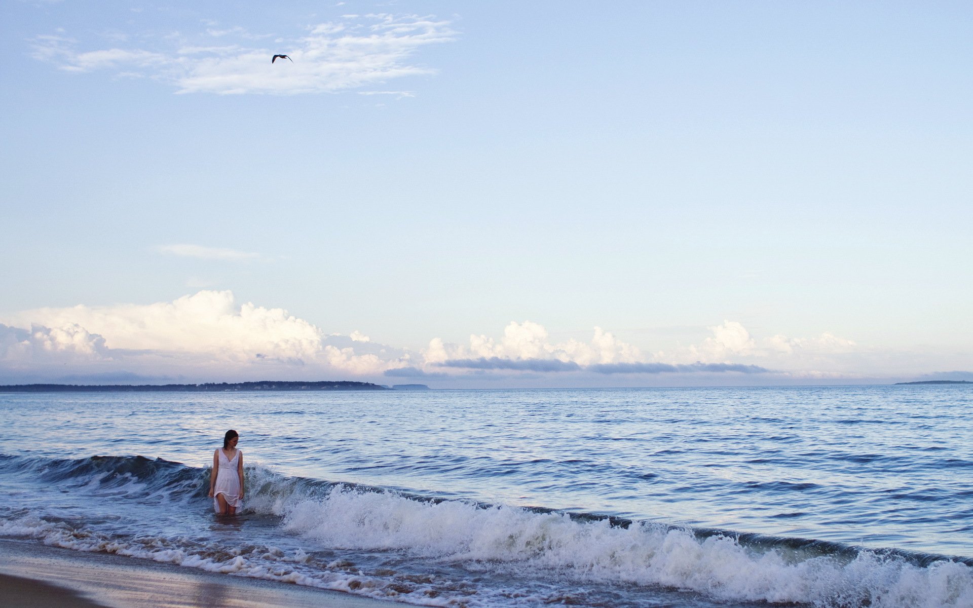 girl poultry sea mood