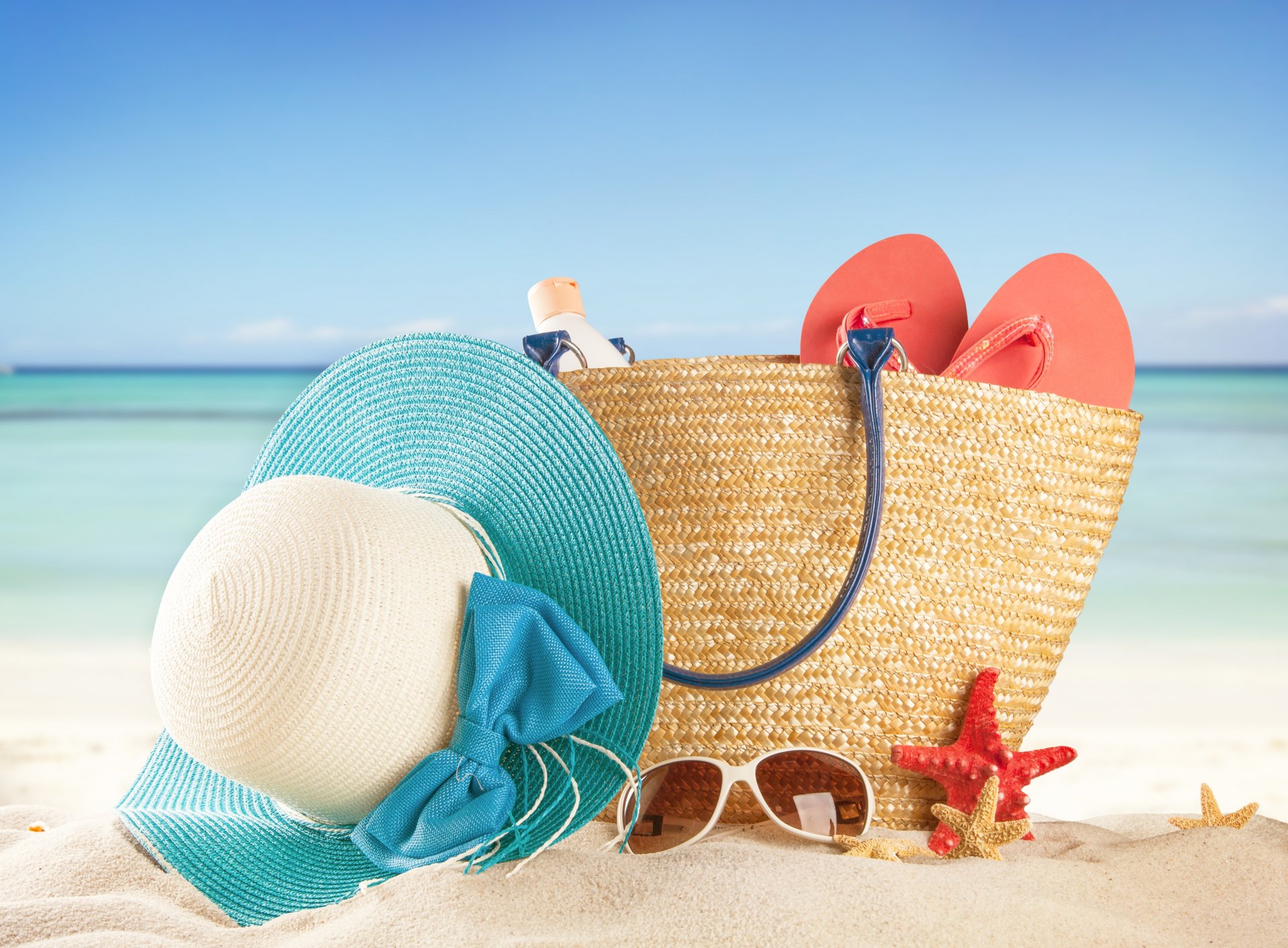 ummer vacation beach accessories sea sun starfish holiday sports sand hat bag sunglasses shale