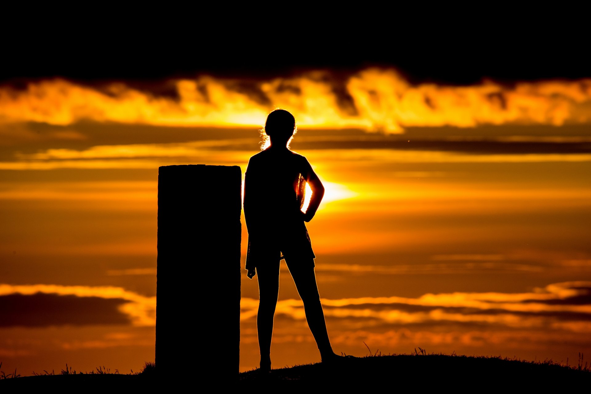 mädchen silhouette sonnenuntergang stimmung