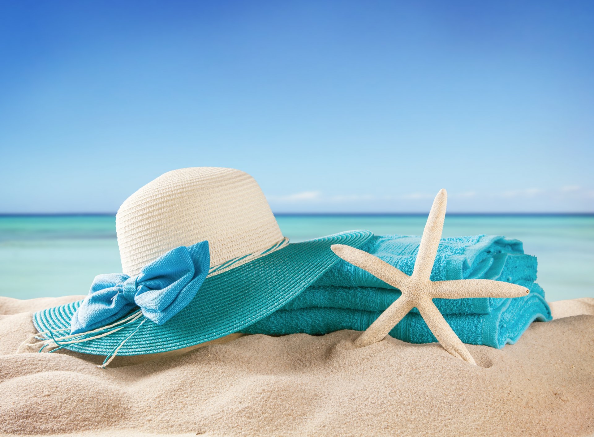ummer vacation beach accessories sea sun starfish holiday sports sand hat towel
