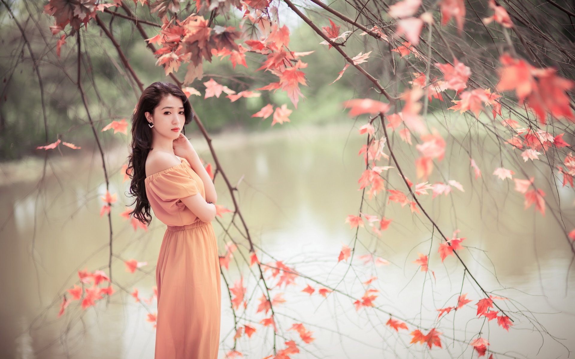 ragazza asiatica natura bellezza
