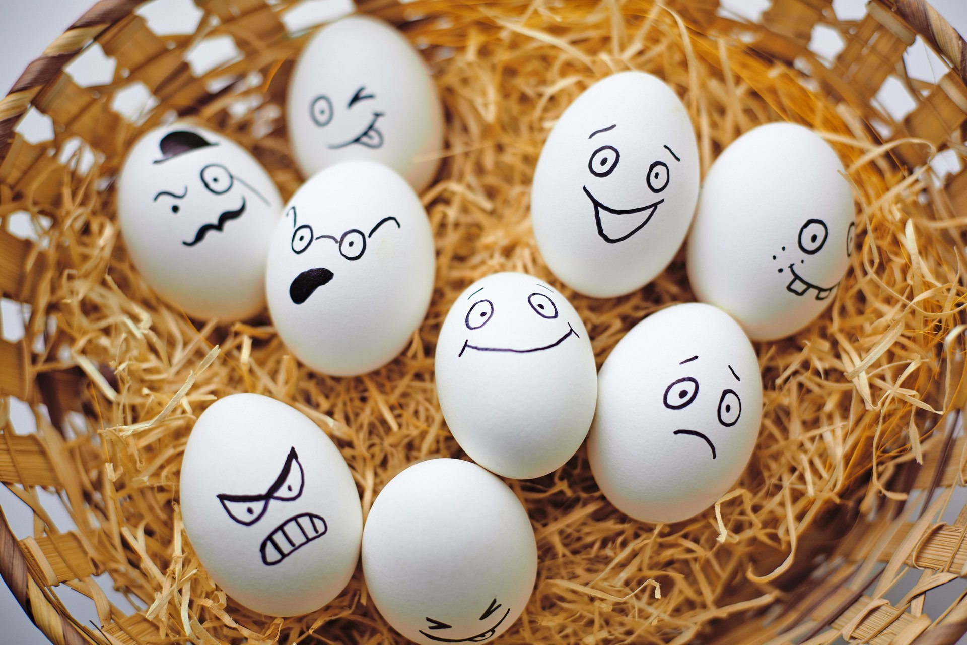 easter eggs smile basket
