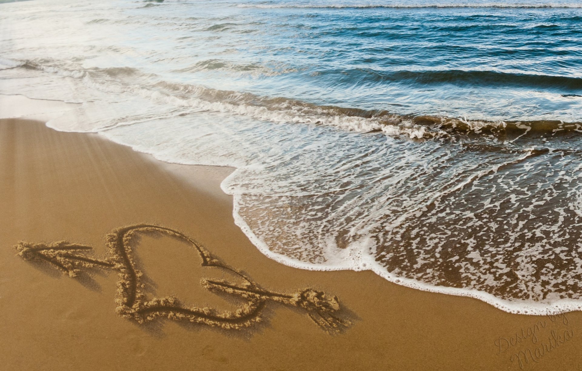 sabbia spiaggia amore mare disegno marika disegno cuore romanticismo