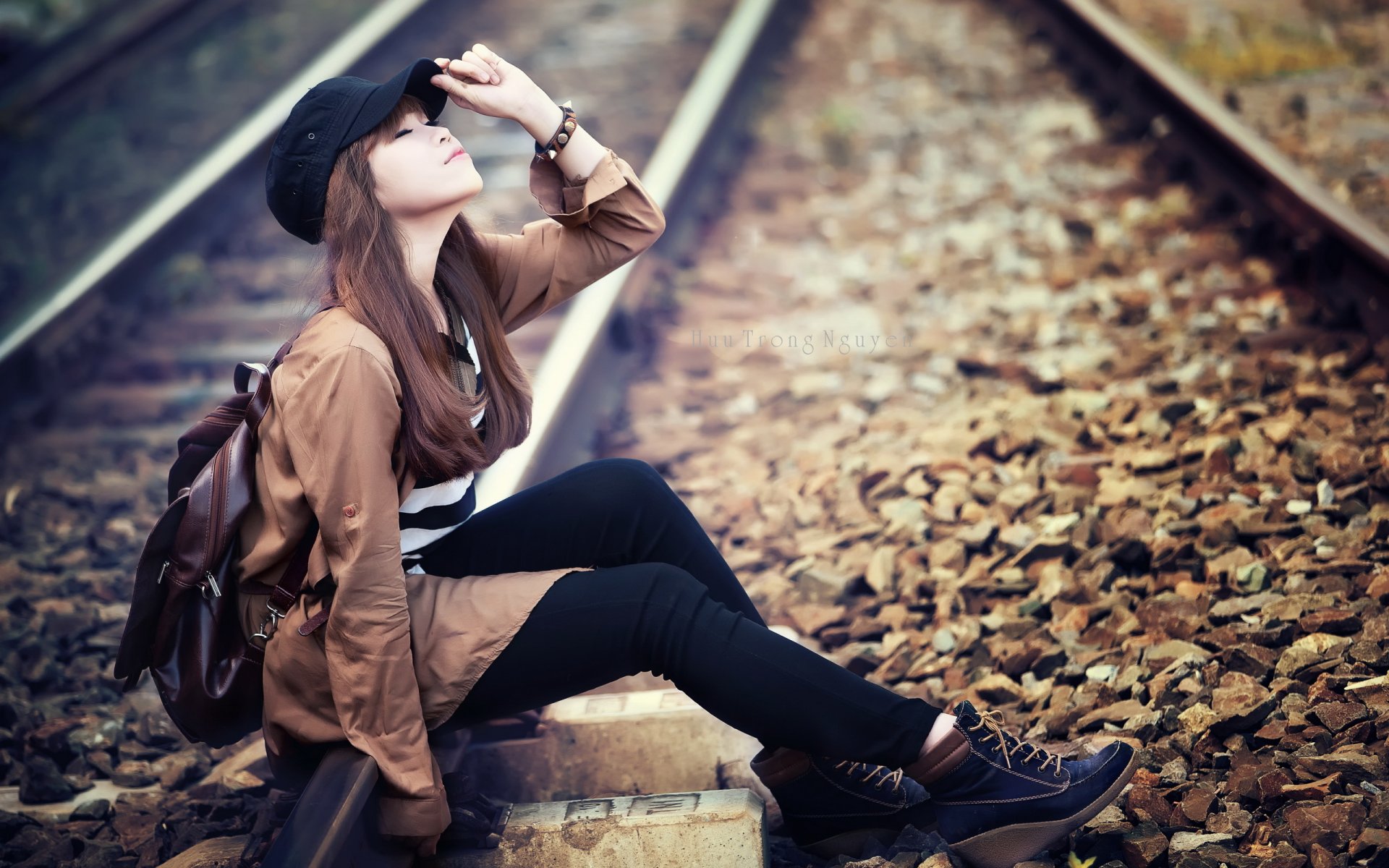 girl asian railroad mood