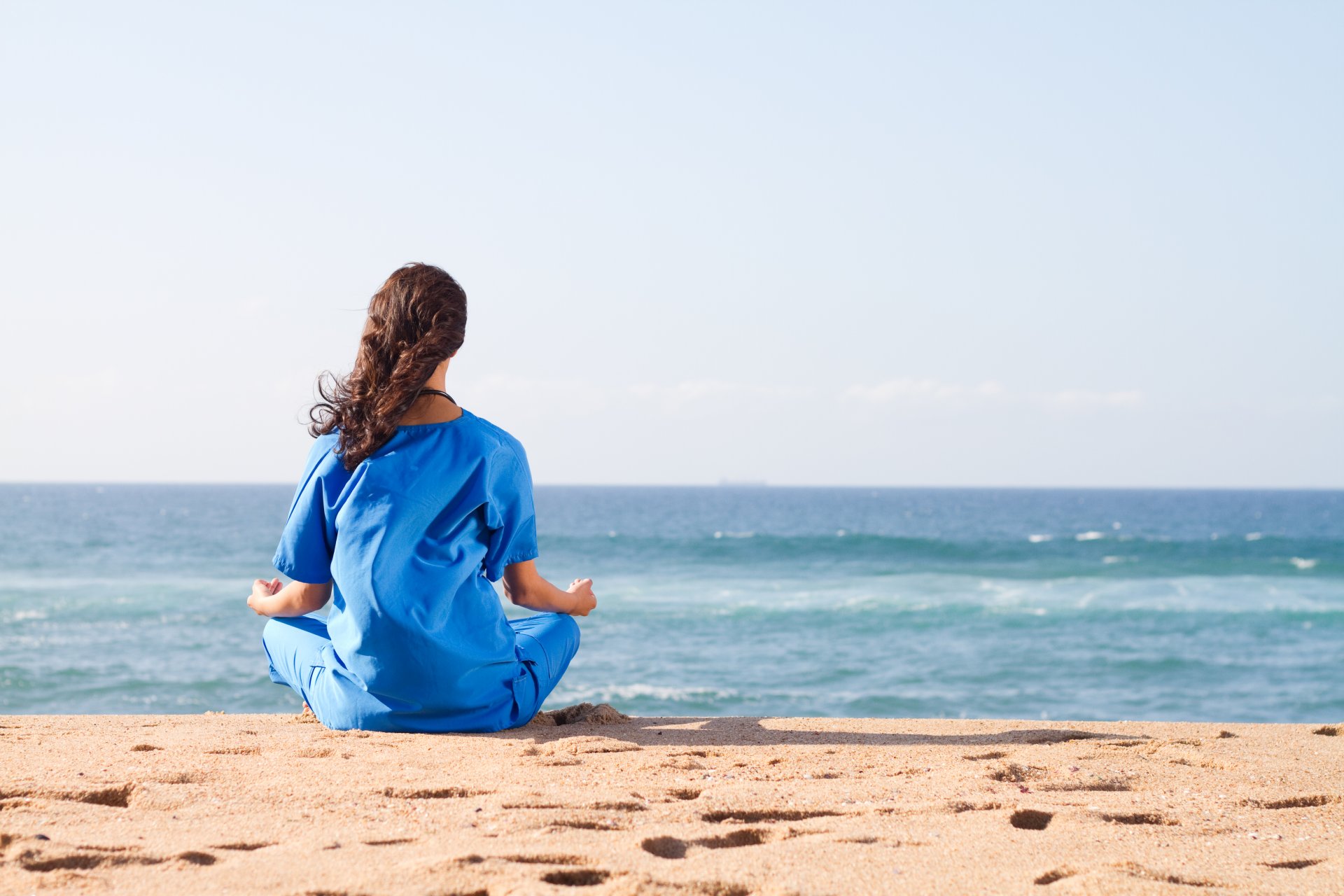 girl sea yoga relax