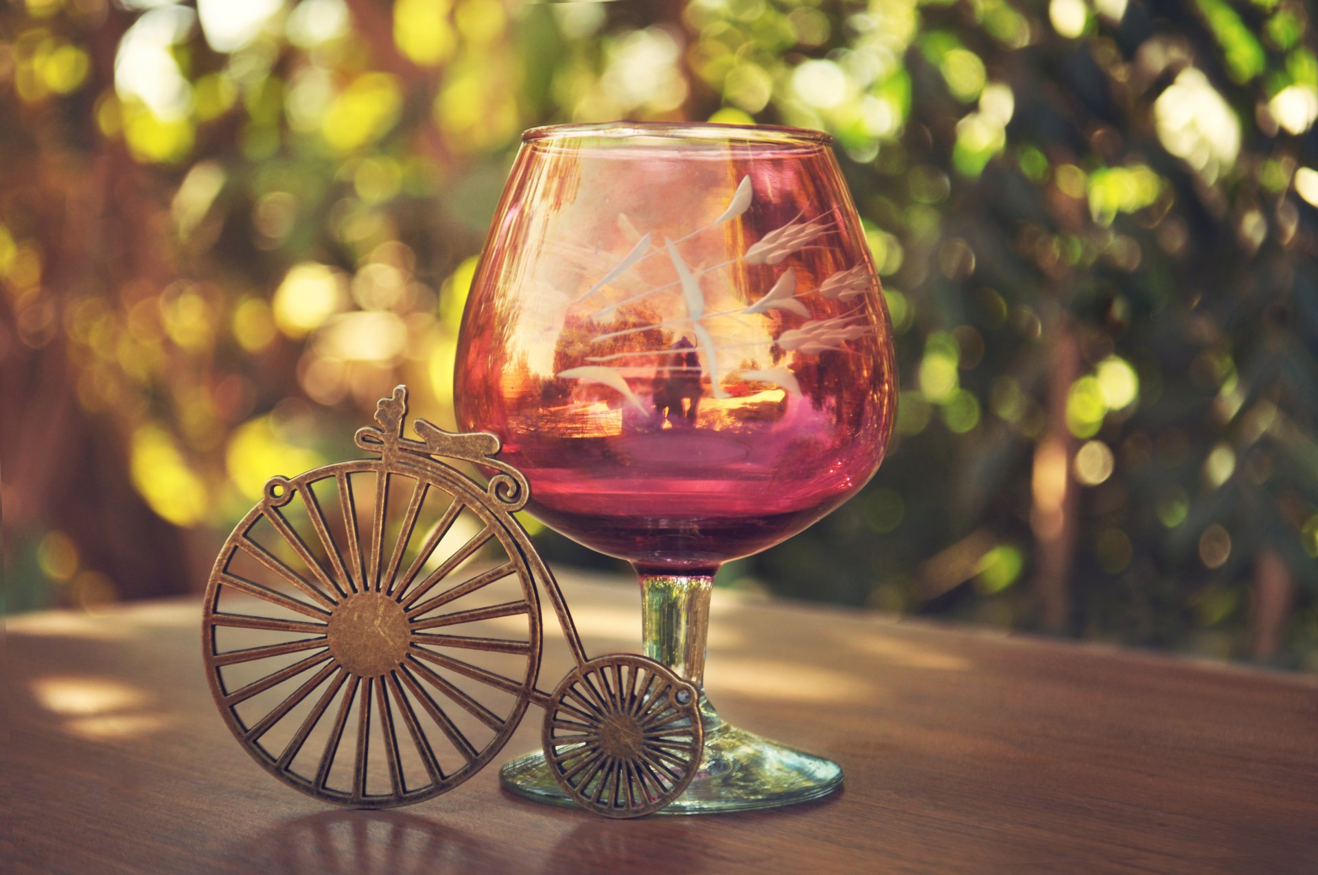 bicchiere di vino bicicletta figura figura