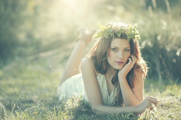 Summer portrait of a beautiful girl