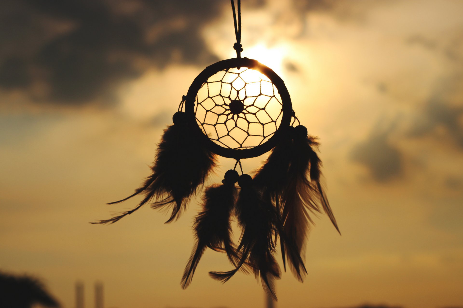 dreamcatcher talisman amulet feathers sky sun