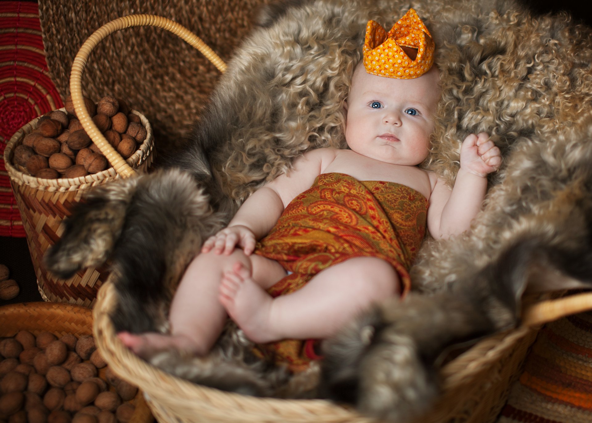 anna levankova nuts children babe shopping fur hide crown