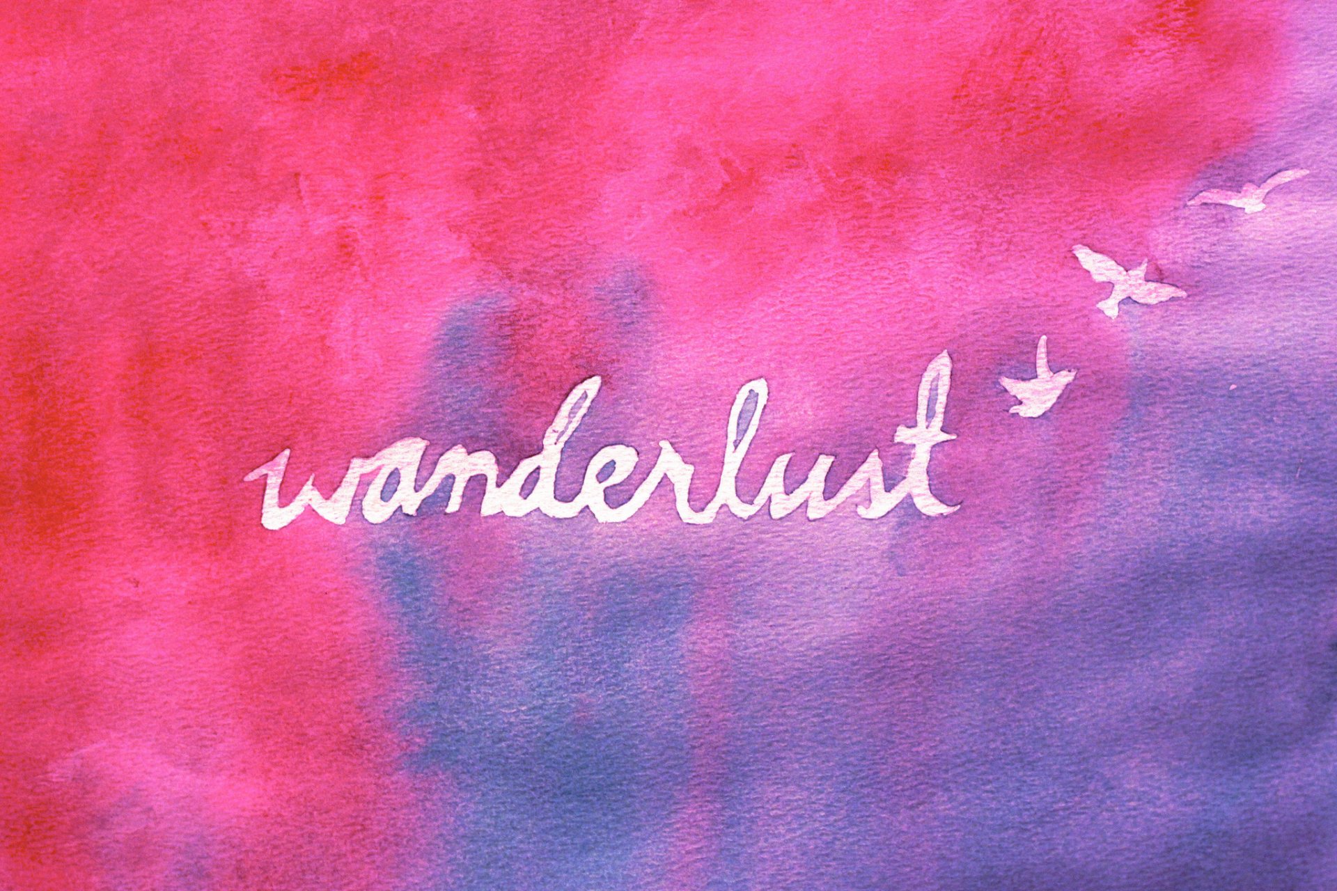 wanderlust farbe schriftzug zeichnung