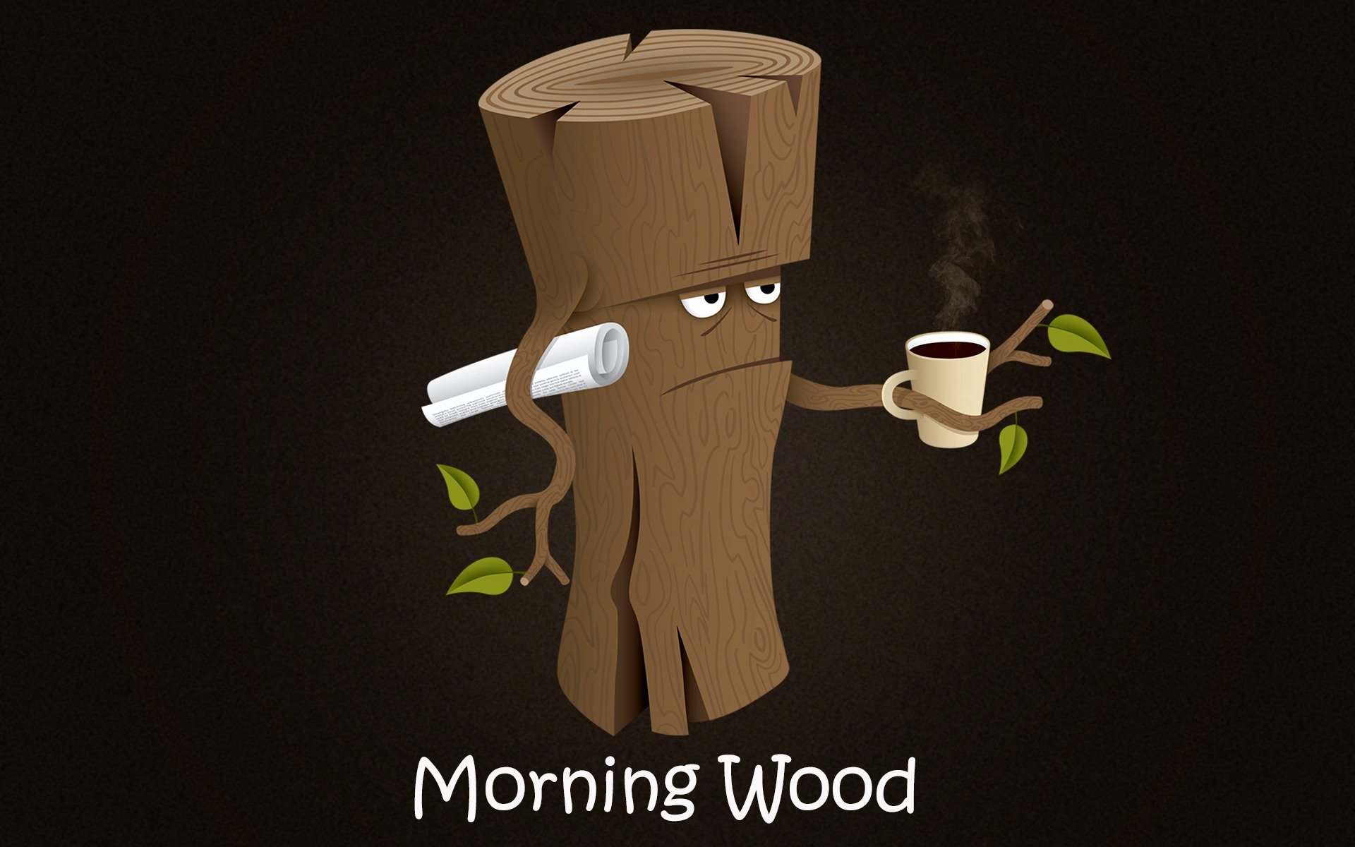 tree coffee humor good morning newspaper