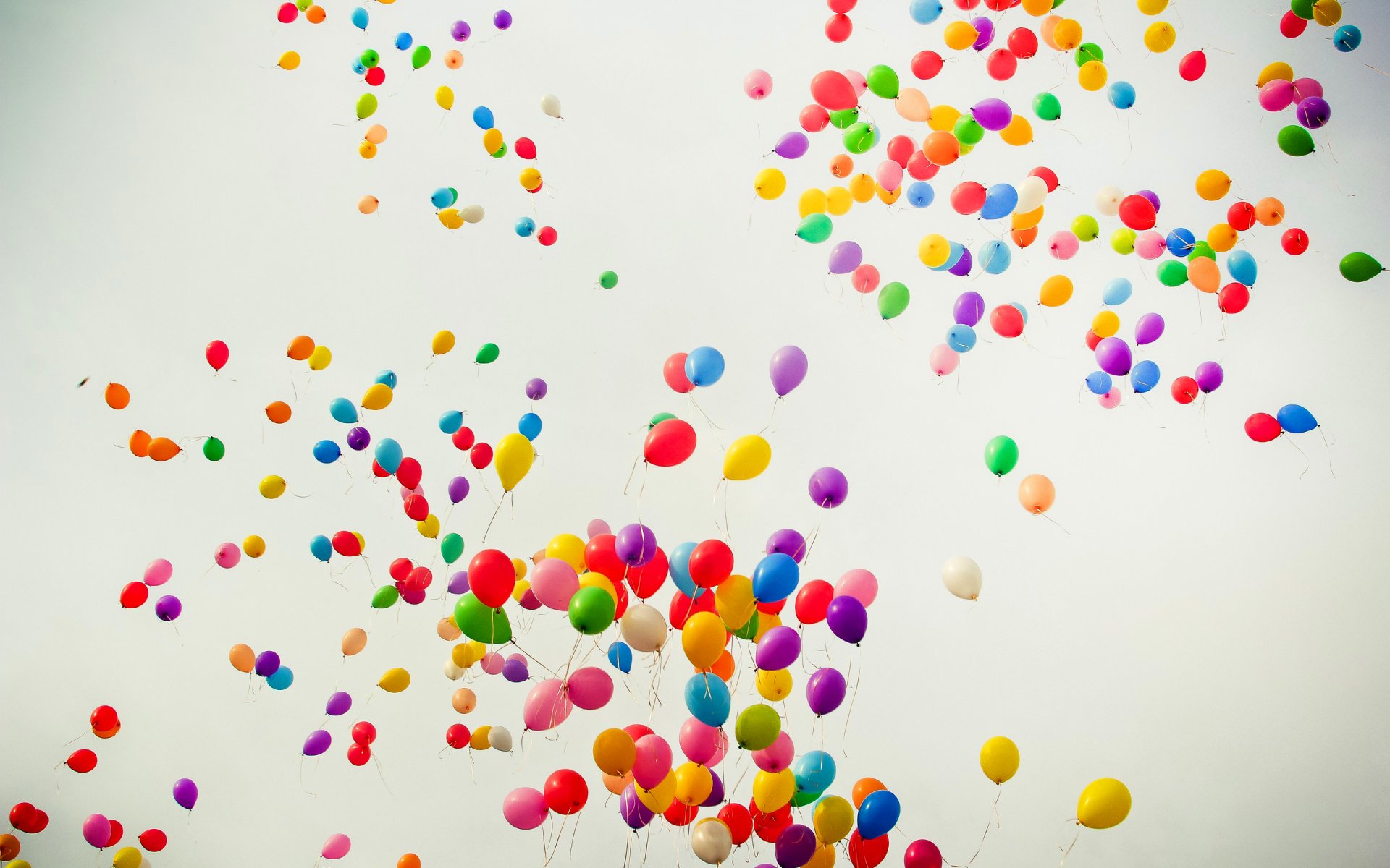 happiness balloons flight flowers rainbow