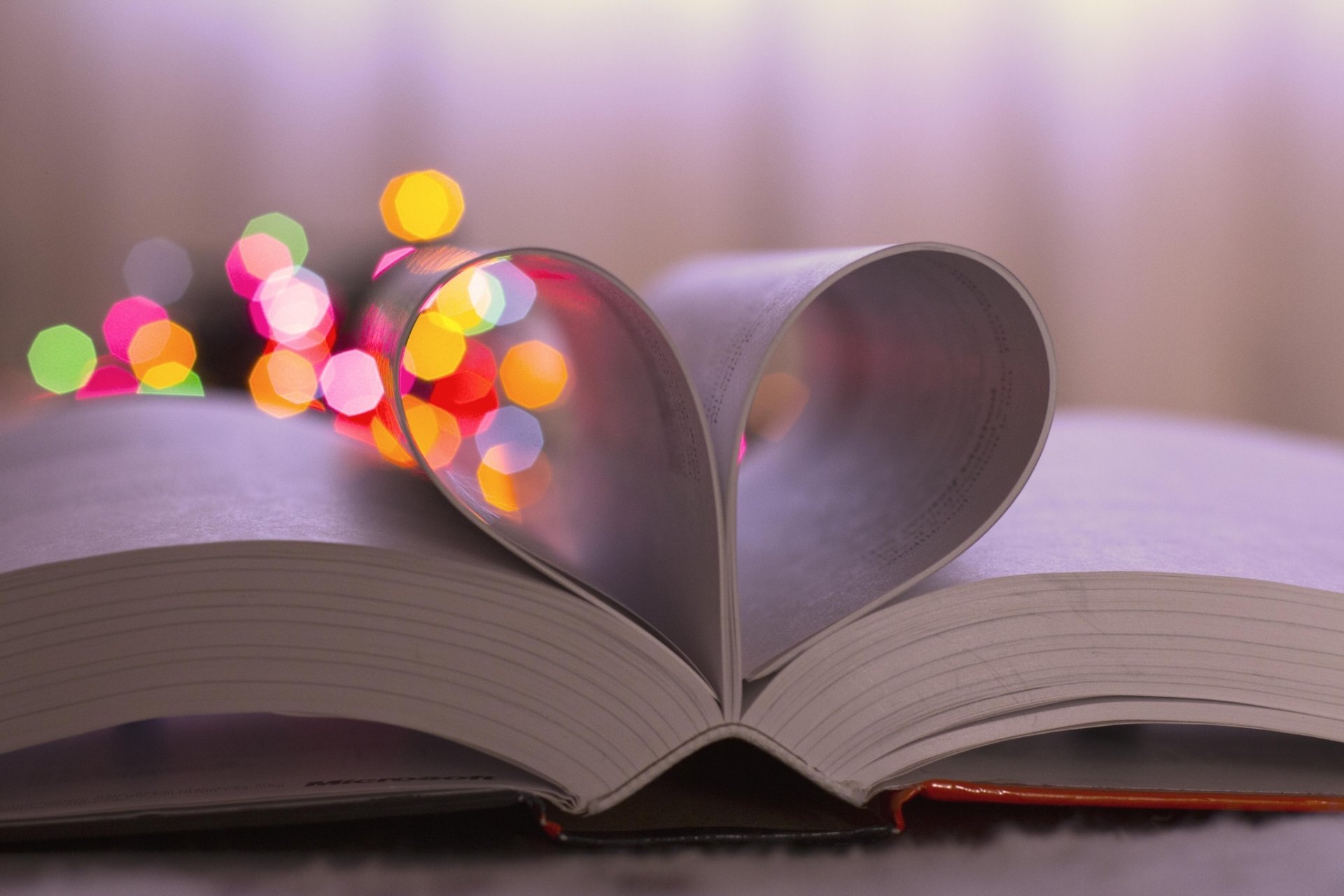 book pages book heart heart bokeh light