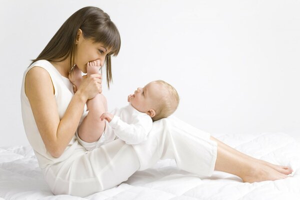 La photo de la maman avec le bébé