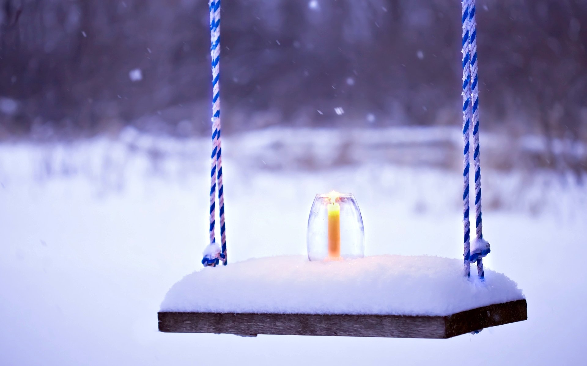 mood bench candle candle snow winter cold winter background wallpaper widescreen fullscreen widescreen