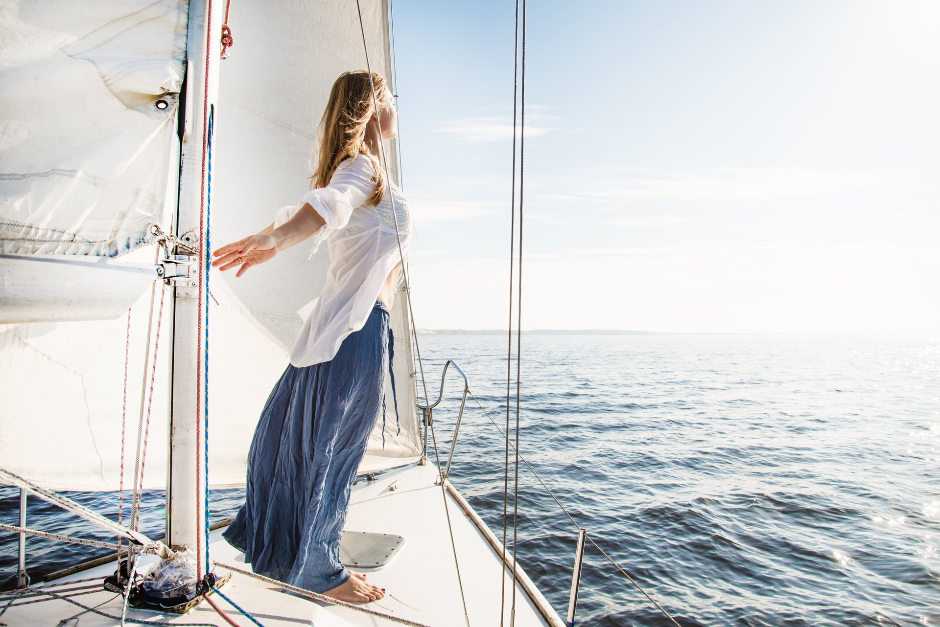 yacht mädchen meer freiheit wind